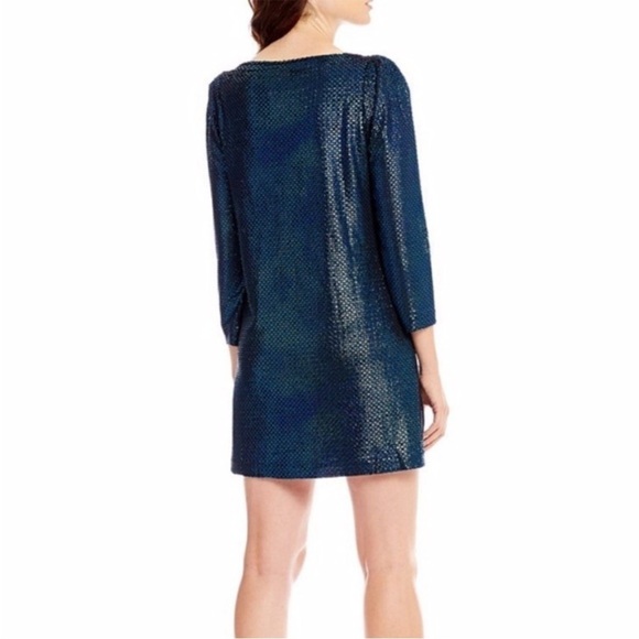 Free People Diamonds Are Forever Mermaid Mini Dress in Metallic Blue Small - Picture 4 of 15